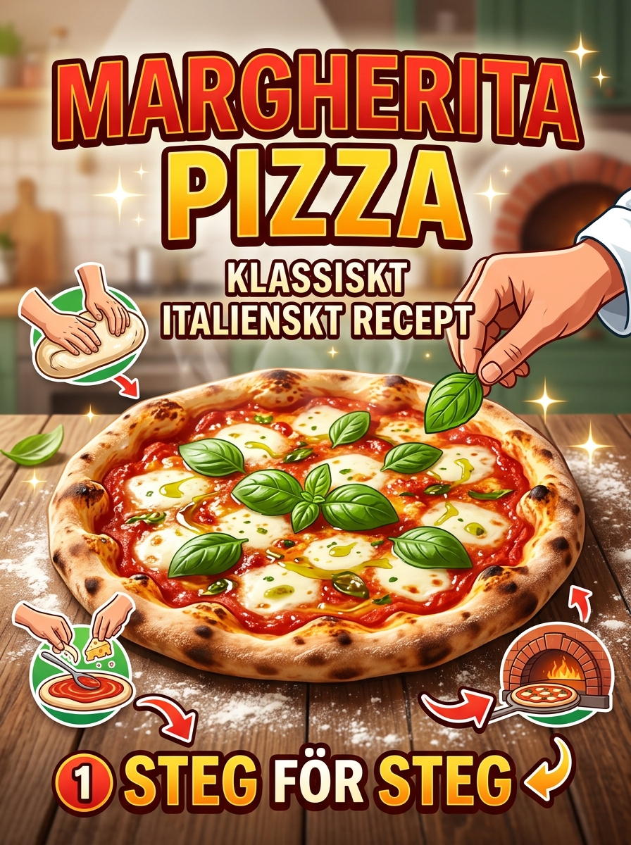 Margherita pizza: klassiskt italienskt recept steg för steg